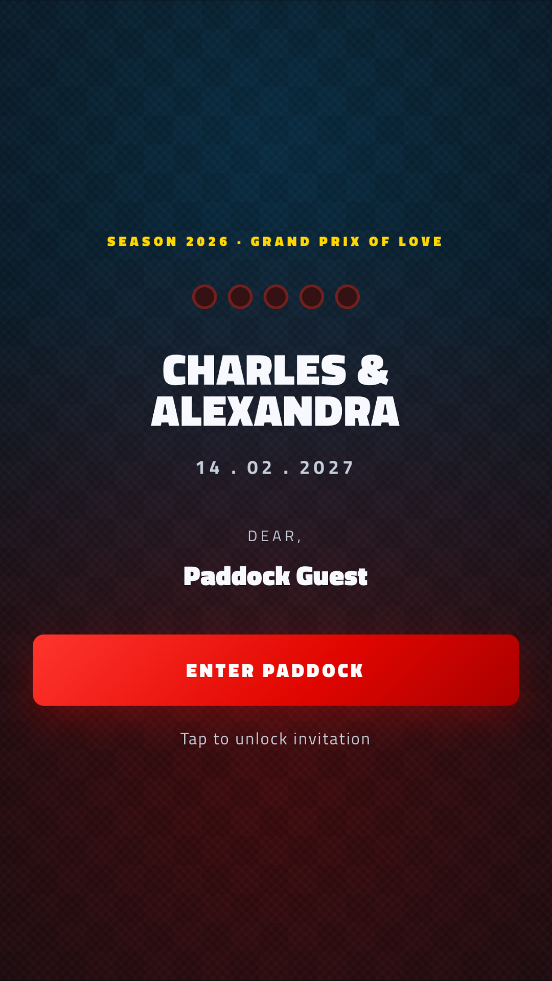 Wedding template landing page